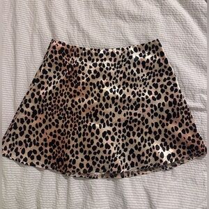 Princess Polly Blush Satin Leopard Mini Skirt - Black Spots